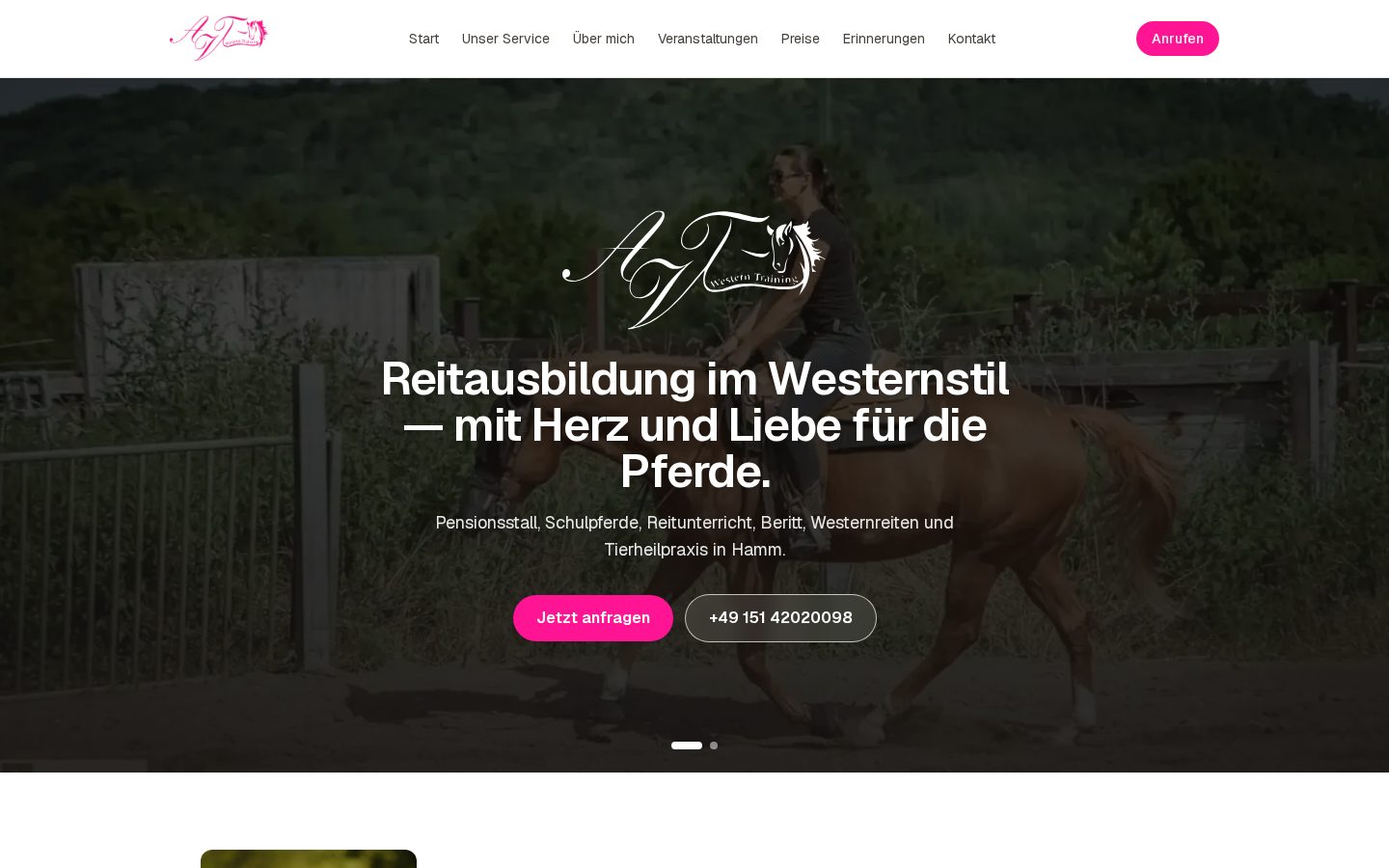Website von AvT Westerntraining