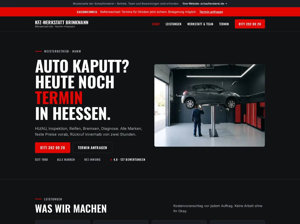 Musterseite Kfz-Werkstatt Brinkmann