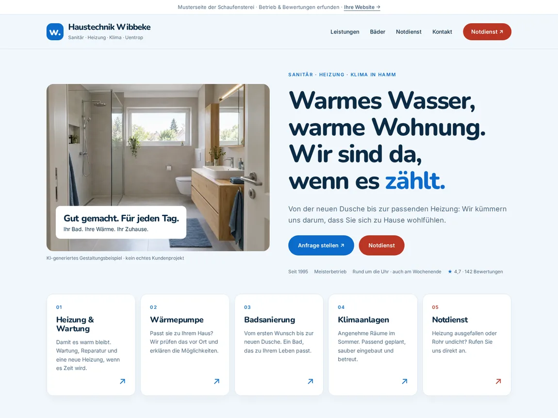 Musterseite Haustechnik Wibbeke